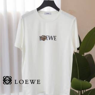 로에베 레플리카 수입고급 남여공용 플라워자수 로고 라운드 티셔츠 | 명품 레플리카