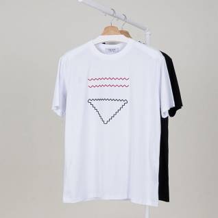 프라다 레플리카 더블 웨이브 피규어 코튼 티셔츠 | 명품 레플리카